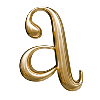 carta uma curvado polido ouro metálico emblema png