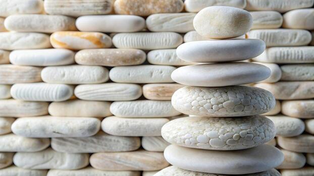Zen stone stacked on stone background texture photo