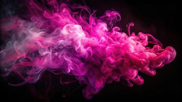 Abstract pink smoke on a black background photo