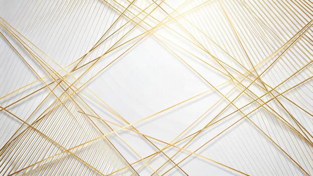 Abstract white background with gold lines photo