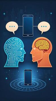 Artificial intelligence and human communication concept photo