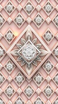 Seamless pattern of diamond shapes in pink color photo