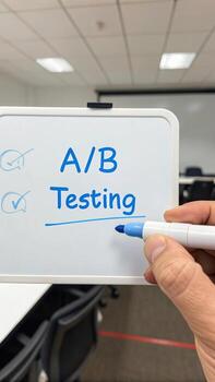 A b testing on whiteboard with marker photo