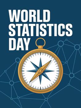 World Statistics Day with Compass and Network Design vector