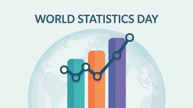 World Statistics Day with Bar Graph Design vector