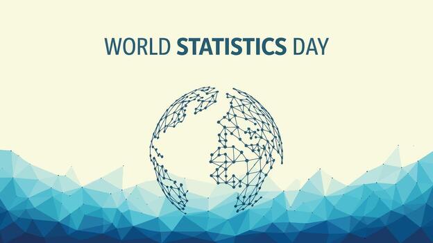 World Statistics Day with Geometric Globe Design vector