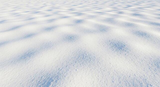 White Snowy Field Texture with Wavy Pattern on a Sunny Day with Perspective View photo
