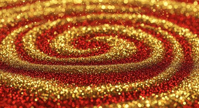 Glittering Red and Gold Swirl Pattern with Sparkling Depth of Field Effect photo