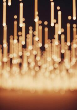 Abstract Vertical Light Streaks with Bokeh Effect on Dark Backdrop in Warm Tones photo