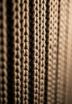 Abstract Brown Knitted Wool Background Textile Surface Macro Closeup Pattern photo