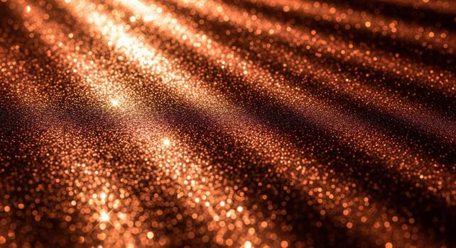 Copper Glittering Surface with Dynamic Light Rays Abstract Background Texture Festive and Luxurious photo