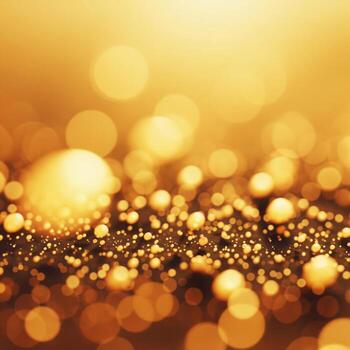 Abstract Golden Bokeh Background with Sparkle Texture Festive Backdrop photo