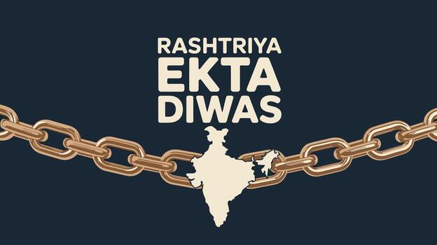 Rashtriya ekta diwas unidad cadena India mapa vector