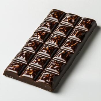 Smooth Dark Chocolate Bar with Glossy Surface and Intricate Square Patterns for Dessert Lovers photo