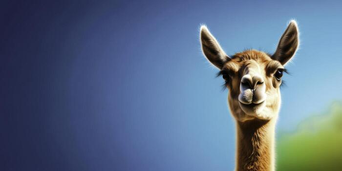 Charming Portrait of a Lively Animal with Bright Background and Playful Expression photo