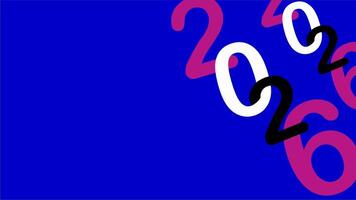 azul fundo com sobreposição dinâmico 2026 números animação video