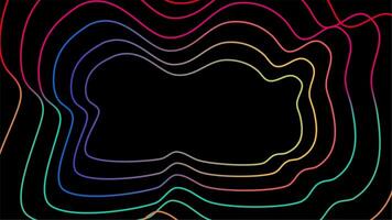 neon kontur animering bakgrund med tömma Plats Centrum ram video