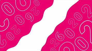 Pink and white abstract pattern background filled with numbers 2026 video