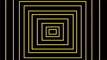 giallo raggiante piazze restringimento verso l'interno formatura infinito ciclo continuo illusione video