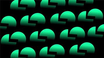 halv cirkel röd mönster upprepa över svart minimal rörelse bakgrund video