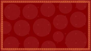 Red festive background with circular Chinese pattern and frame video
