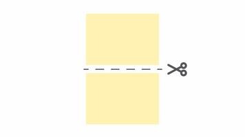 Cut Paper Looping Animation with Scissors Cutting Dashed Line Alpha Channel Transparent Background video