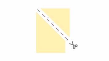 Diagonal Cut Paper Cutting Animation Sheet Cutting Triangle with Scissors video
