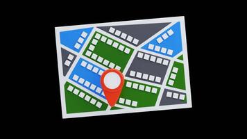 3d animation of map location pin navigation icon video