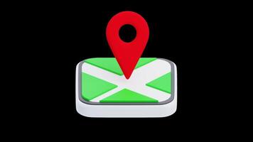 3d animering av Karta stift navigering video