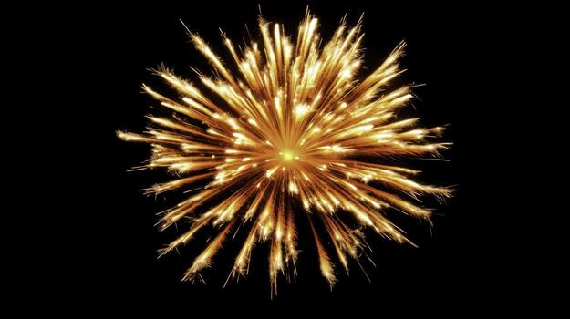 Bright Sparkling Firework Exploding in Dark Night Sky During Celebration Event photo