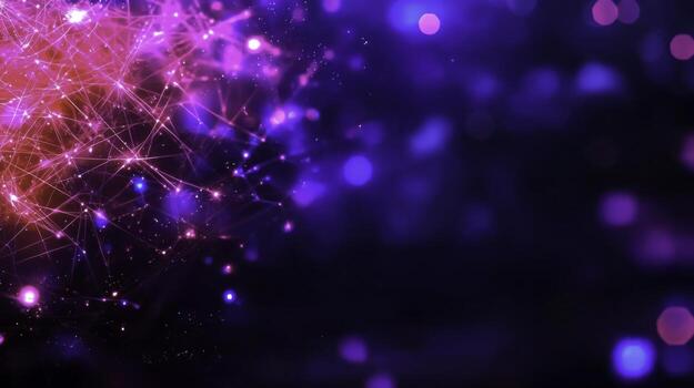 Abstract digital background with vibrant pink and blue lights creating a cosmic atmosphere photo