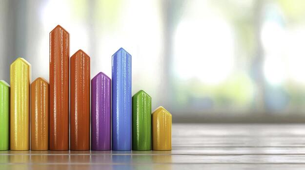 Colorful Bar Graph Displaying Data Trends and Comparisons in a Bright Environment photo