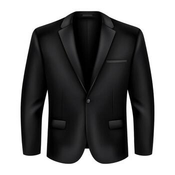 Elegant black formal jacket with smooth fabric and stylish lapels for professional occasions photo