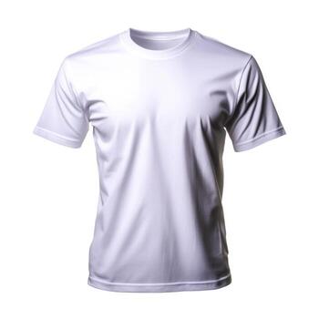 Plain White Short Sleeve T-Shirt on Isolated Background for Apparel Design and Branding Purposes photo
