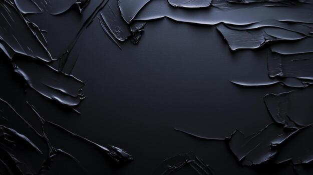 Abstract Black Surface with Thick Paint Texture and Artistic Brush Strokes photo