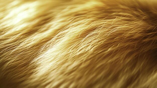 closeup of Soft and Shiny Golden Fur with Golden Tones and Texture photo