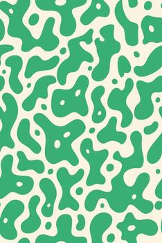 Green abstract pattern on cream background vector