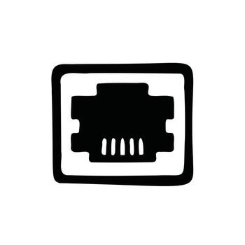 Ethernet port icon network connection vector