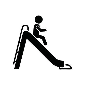 Child on playground slide playing recreation vector