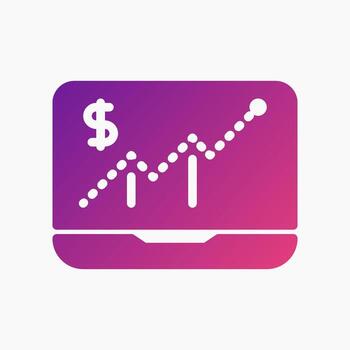 Stock Analytics Icon in gradient style. Perfect for apps, websites, UI UX, presentations, or infographics. Editable illustration file with clean design and modern design. vector