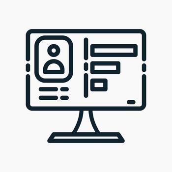 Digital Identity Icon in line style. Perfect for apps, websites, UI UX, presentations, or infographics. Editable illustration file with clean design and modern design. vector