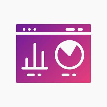 Data Dashboard Icon in gradient style. Perfect for apps, websites, UI UX, presentations, or infographics. Editable illustration file with clean design and modern design. vector