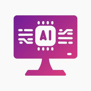 AI Analytics Icon in gradient style. Perfect for apps, websites, UI UX, presentations, or infographics. Editable illustration file with clean design and modern design. vector