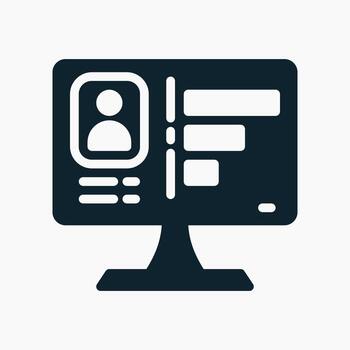 Digital Identity Icon in glyph style. Perfect for apps, websites, UI UX, presentations, or infographics. Editable illustration file with clean design and modern design. vector