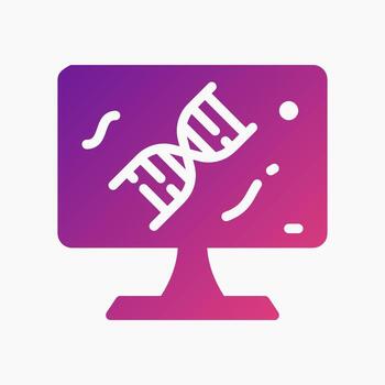 DNA Analytics Icon in gradient style. Perfect for apps, websites, UI UX, presentations, or infographics. Editable illustration file with clean design and modern design. vector
