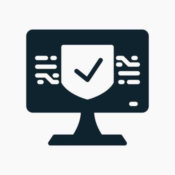 Secure System Icon in glyph style. Perfect for apps, websites, UI UX, presentations, or infographics. Editable illustration file with clean design and modern design. vector