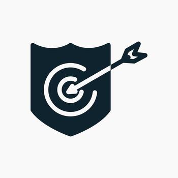 Shield Target Icon in glyph style. Perfect for apps, websites, UI UX, presentations, or infographics. Editable illustration file with clean design and modern design. vector