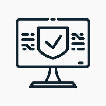 Secure System Icon in line style. Perfect for apps, websites, UI UX, presentations, or infographics. Editable illustration file with clean design and modern design. vector
