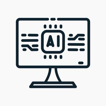 AI Analytics Icon in line style. Perfect for apps, websites, UI UX, presentations, or infographics. Editable illustration file with clean design and modern design. vector
