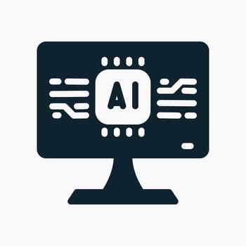 AI Analytics Icon in glyph style. Perfect for apps, websites, UI UX, presentations, or infographics. Editable illustration file with clean design and modern design. vector
